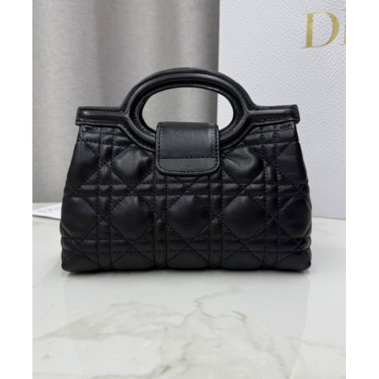 Replica Dior Jolie Top Handle Mini Bag Cannage S3123 Black