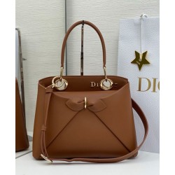 Replica Dior CD 26SS Bow-Adorned Tote Bag Coffee