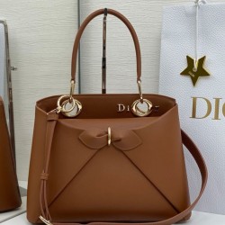Replica Dior CD 26SS Bow-Adorned Tote Bag Coffee