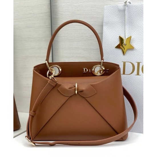 Replica Dior CD 26SS Bow-Adorned Tote Bag Coffee