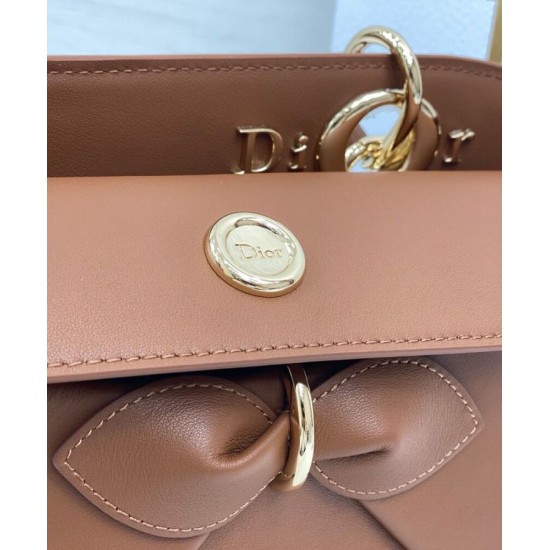 Replica Dior CD 26SS Bow-Adorned Tote Bag Coffee