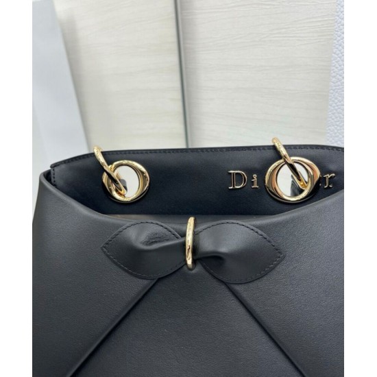 Replica Dior CD 26SS Bow-Adorned Tote Bag Black