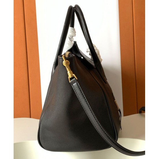 Replica Celine Medium New Luggage Bag Shoulder tote bag Supple Shiny Lambskin Black
