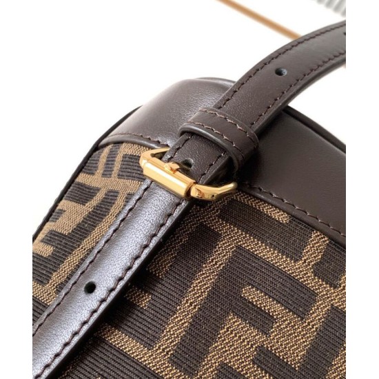 Replica Fendi FF Jacquard Fabric Drawstring Backpack 8BZ057 Coffee Replica Fendi FF Jacquard Fabric Drawstring Backpack 8BZ057 Coffee