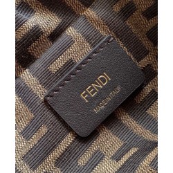 Replica Fendi FF Jacquard Fabric Drawstring Backpack 8BZ057 Coffee Replica Fendi FF Jacquard Fabric Drawstring Backpack 8BZ057 Coffee