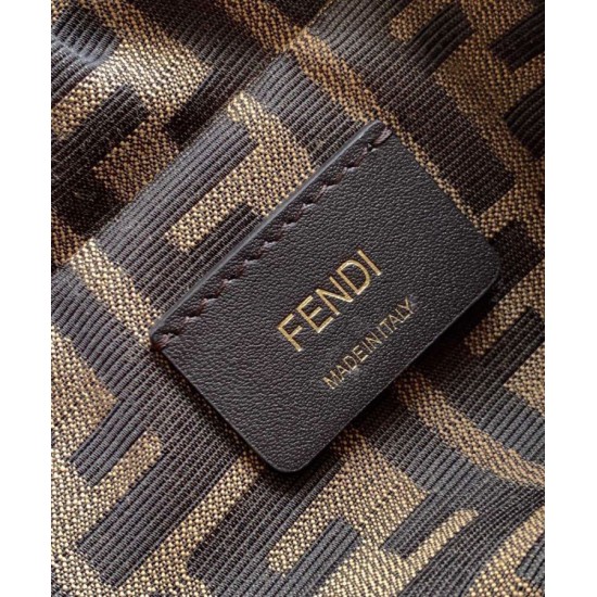 Replica Fendi FF Jacquard Fabric Drawstring Backpack 8BZ057 Coffee Replica Fendi FF Jacquard Fabric Drawstring Backpack 8BZ057 Coffee
