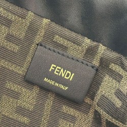 Replica Fendi Cappuccino Vintage Women Drawstring Backpack Black