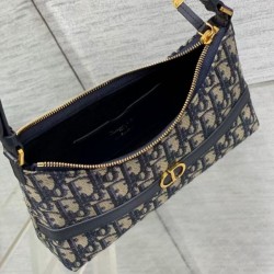 Replica Dior 30 Montaigne Cigale Mini Bag in Blue Oblique Jacquard