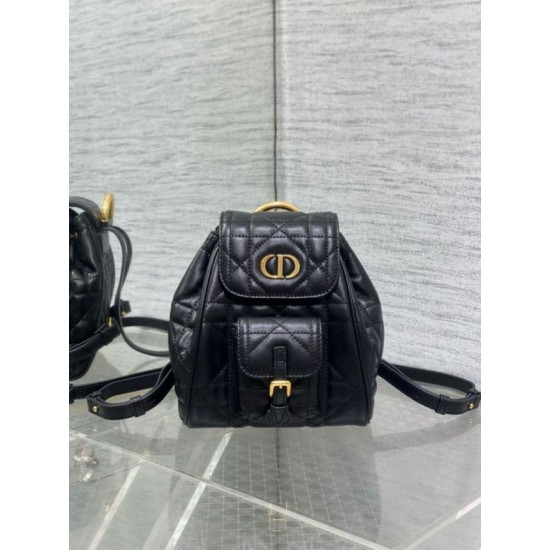 Replica Dior Caro Small Backpack in Black Macrocannage Lambskin Replica Dior Caro Small Backpack in Black Macrocannage Lambskin