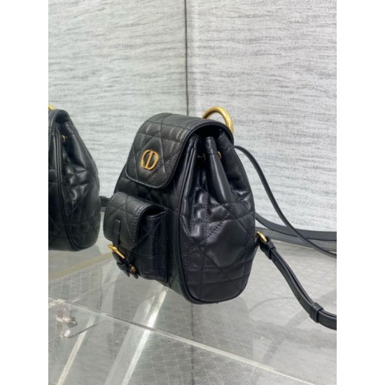 Replica Dior Caro Small Backpack in Black Macrocannage Lambskin Replica Dior Caro Small Backpack in Black Macrocannage Lambskin