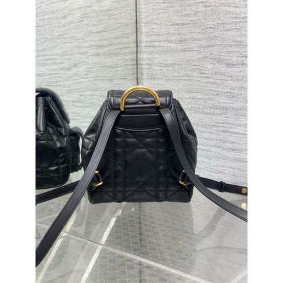 Replica Dior Caro Small Backpack in Black Macrocannage Lambskin Replica Dior Caro Small Backpack in Black Macrocannage Lambskin