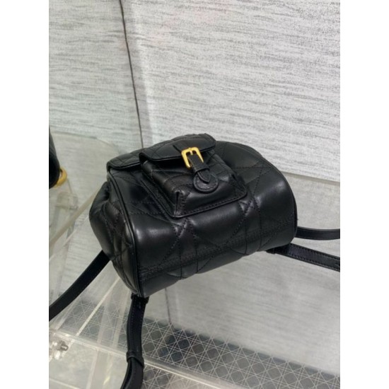 Replica Dior Caro Small Backpack in Black Macrocannage Lambskin Replica Dior Caro Small Backpack in Black Macrocannage Lambskin