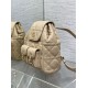 Fake Dior Caro Medium Backpack in Beige Macrocannage Lambskin Replica Replica Dior Caro Medium Backpack in Beige Macrocannage Lambskin