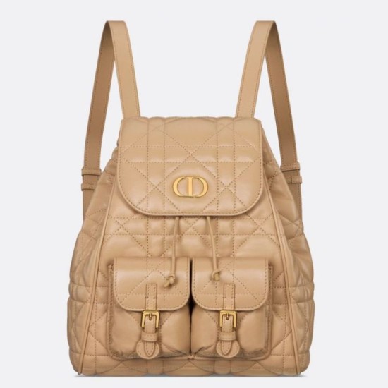 Fake Dior Caro Medium Backpack in Beige Macrocannage Lambskin Replica Replica Dior Caro Medium Backpack in Beige Macrocannage Lambskin