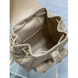 Replica Dior Caro Medium Backpack in Beige Macrocannage Lambskin