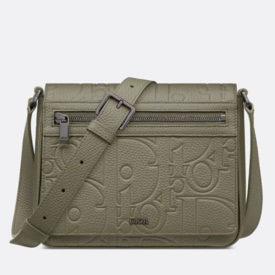 Replica Dior Men's Messenger Bag with Flap in Khaki Gravity Leather Replica Dior Men's Messenger Bag with Flap in Khaki Gravity Leather