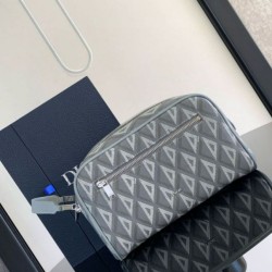Replica Dior Toiletry Bag in Grey CD Diamond Canvas