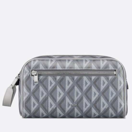 Replica Dior Toiletry Bag in Grey CD Diamond Canvas Replica Dior Toiletry Bag in Grey CD Diamond Canvas