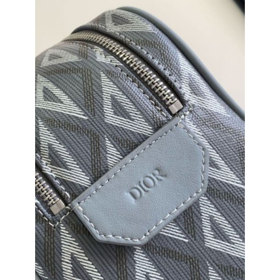 Replica Dior Toiletry Bag in Grey CD Diamond Canvas Replica Dior Toiletry Bag in Grey CD Diamond Canvas