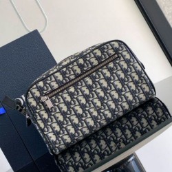 Fake Dior Toiletry Bag in Dior Beige Oblique Jacquard Replica