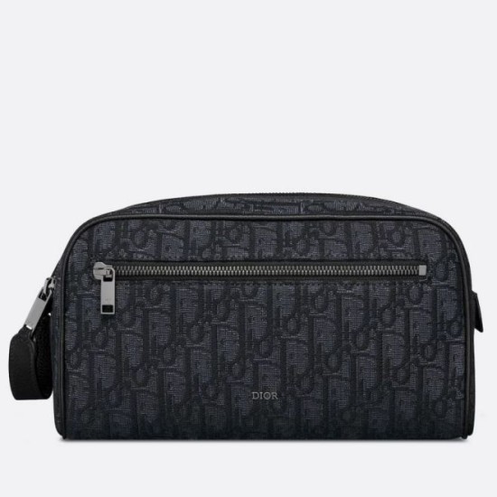 Replica Dior Toiletry Bag in Dior Black Oblique Jacquard Replica Dior Toiletry Bag in Dior Black Oblique Jacquard