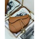 Replica Dior Saddle Bag with Strap in Brown Grained Calfskin Replica Dior Saddle Bag with Strap in Brown Grained Calfskin