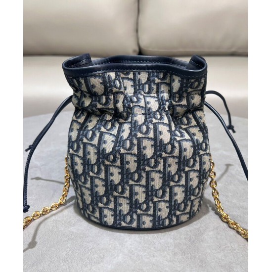 Replica Dior 30 Montaigne Mini Bucket Bag with Drawstring Dark Blue Replica Dior 30 Montaigne Mini Bucket Bag with Drawstring Dark Blue