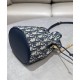 Replica Dior 30 Montaigne Mini Bucket Bag with Drawstring Dark Blue Replica Dior 30 Montaigne Mini Bucket Bag with Drawstring Dark Blue