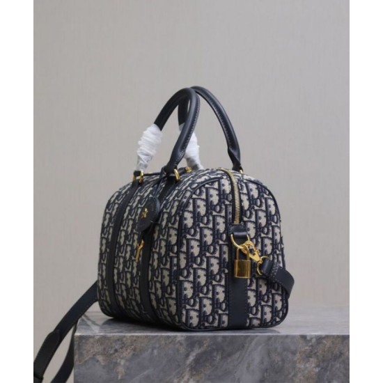 Replica Dior Groove 25 Bag Oblique jacquard Dark Blue Fake Dior Groove 25 Bag Oblique jacquard Dark Blue Replica