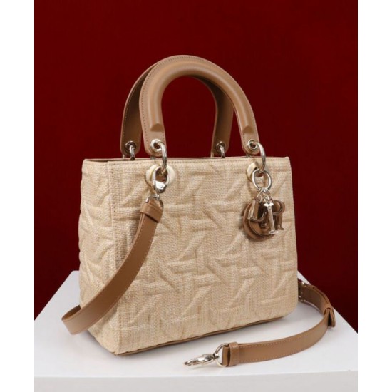 Replica Dior Medium Lady Dior Bag Apricot Replica Dior Medium Lady Dior Bag Apricot