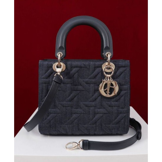 Replica Dior Medium Lady Dior Bag Dark Blue Replica Dior Medium Lady Dior Bag Dark Blue