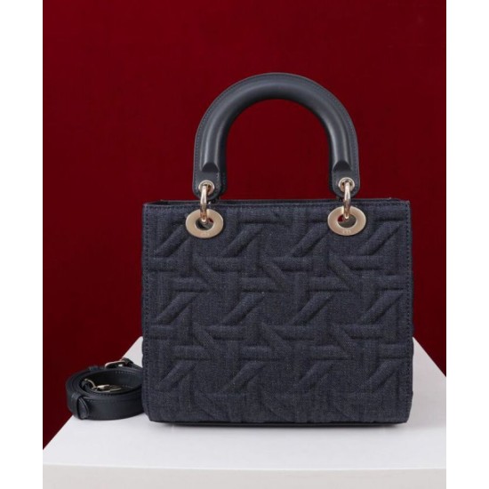 Replica Dior Medium Lady Dior Bag Dark Blue Replica Dior Medium Lady Dior Bag Dark Blue