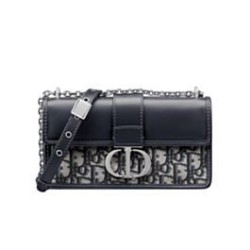 Replica Dior 30 Montaigne East-West Bag with Chain Dark Blue