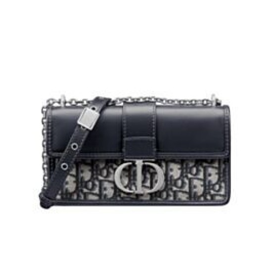 Replica Dior 30 Montaigne East-West Bag with Chain Dark Blue Replica Dior 30 Montaigne East-West Bag with Chain Dark Blue