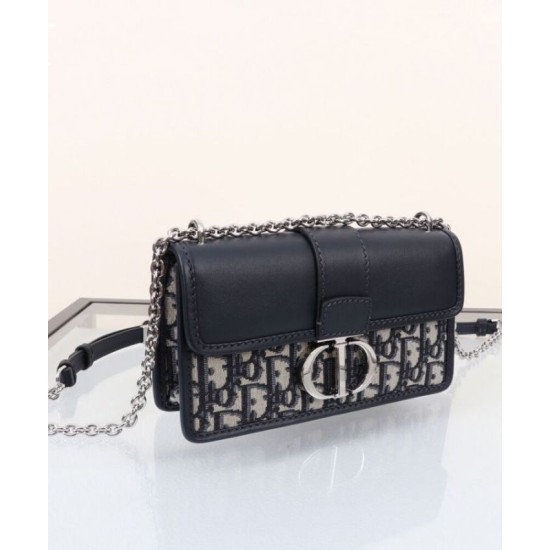 Replica Dior 30 Montaigne East-West Bag with Chain Dark Blue Replica Dior 30 Montaigne East-West Bag with Chain Dark Blue