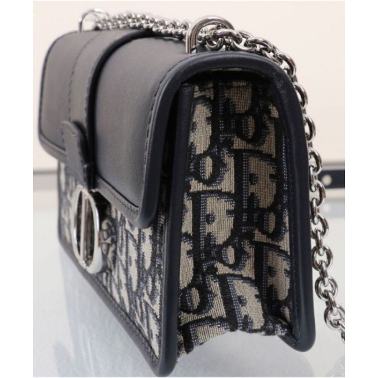 Replica Dior 30 Montaigne East-West Bag with Chain Dark Blue Replica Dior 30 Montaigne East-West Bag with Chain Dark Blue