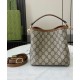 Replica Gucci GG Emblem Mini Bucket Bag 815118 Coffee Fake Gucci GG Emblem Mini Bucket Bag 815118 Coffee Replica