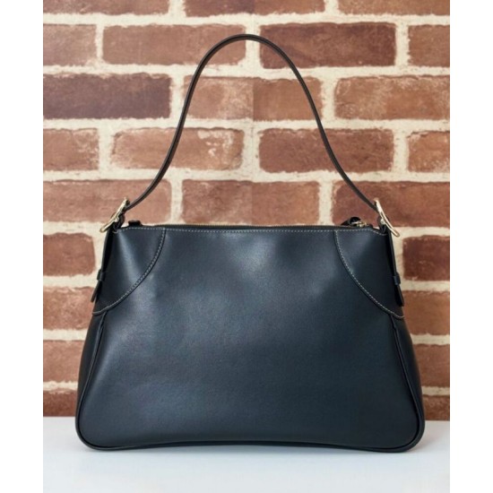Fake Gucci GG Emblem Medium Shoulder Bag 815217 Black Replica