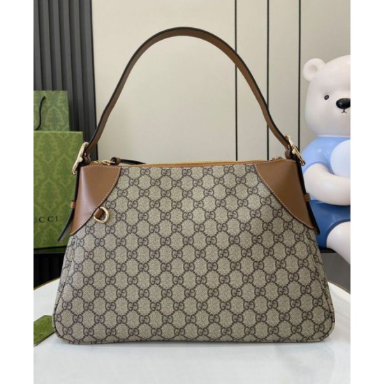 Fake Gucci GG Emblem Medium Shoulder Bag 815217 Coffee Replica Replica Gucci GG Emblem Medium Shoulder Bag 815217 Coffee