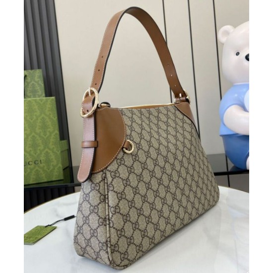 Fake Gucci GG Emblem Medium Shoulder Bag 815217 Coffee Replica Replica Gucci GG Emblem Medium Shoulder Bag 815217 Coffee