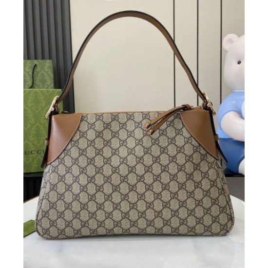 Fake Gucci GG Emblem Medium Shoulder Bag 815217 Coffee Replica Replica Gucci GG Emblem Medium Shoulder Bag 815217 Coffee