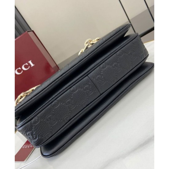 Replica Gucci GG Emblem Small Shoulder Bag 815263 Black