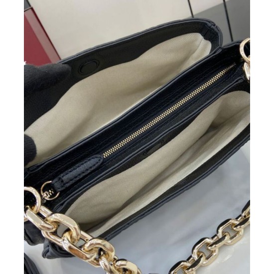 Replica Gucci GG Emblem Small Shoulder Bag 815263 Black