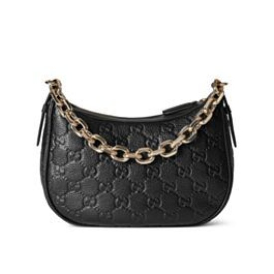 Replica Gucci GG Emblem Small Shoulder Bag 815409 Black