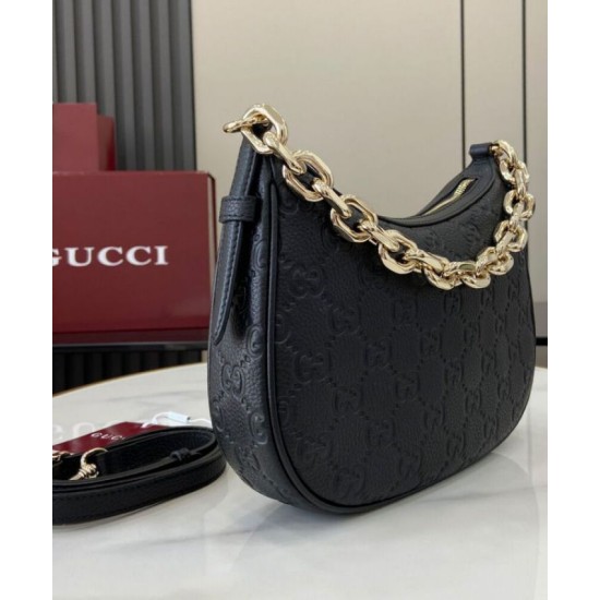 Replica Gucci GG Emblem Small Shoulder Bag 815409 Black