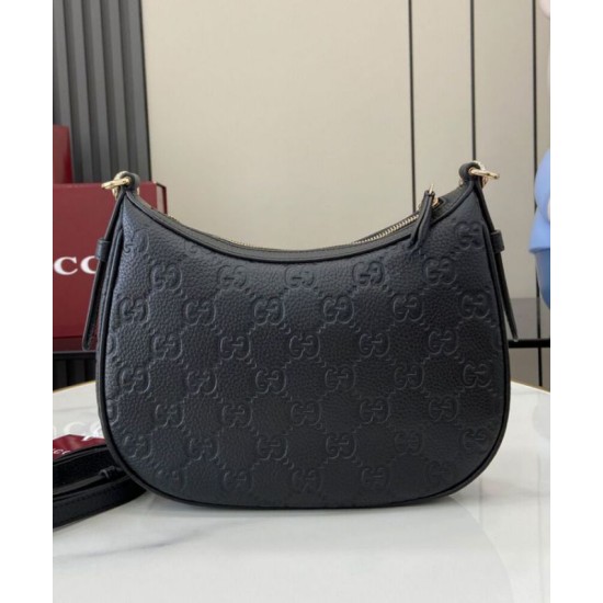 Replica Gucci GG Emblem Small Shoulder Bag 815409 Black