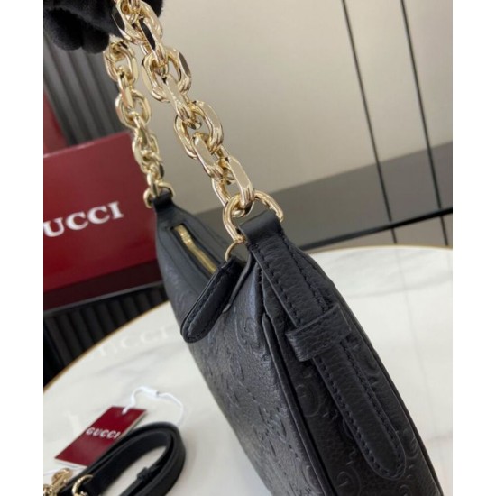 Replica Gucci GG Emblem Small Shoulder Bag 815409 Black