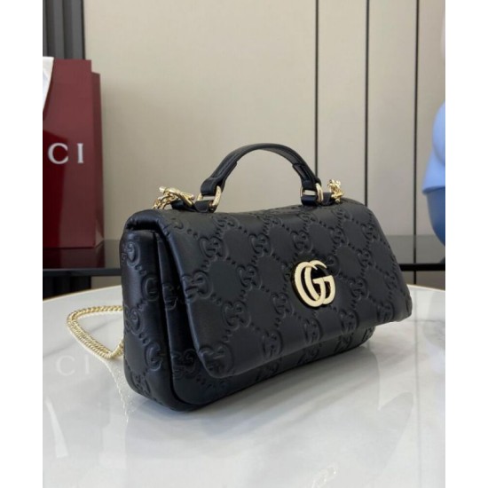 Fake Gucci GG Milano Mini Top Handle Bag 806017 Black Replica Fake Gucci GG Milano Mini Top Handle Bag 806017 Black Replica