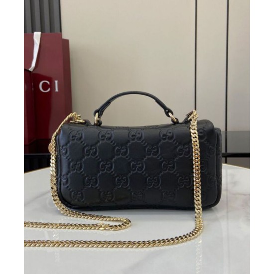 Fake Gucci GG Milano Mini Top Handle Bag 806017 Black Replica Fake Gucci GG Milano Mini Top Handle Bag 806017 Black Replica