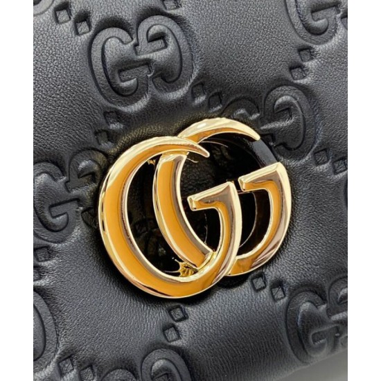 Fake Gucci GG Milano Mini Top Handle Bag 806017 Black Replica Fake Gucci GG Milano Mini Top Handle Bag 806017 Black Replica